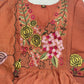 Rose Embroidered Chanderi Anarkali Set