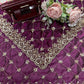 Wine Shimmer Silk Saree with Bead Lattice Work