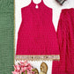 Pink Bandhani Halter Kurta Farshi Set