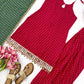 Pink Bandhani Halter Kurta Farshi Set