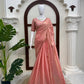 Shimmer Silk Saree with Scalloped Hand Work