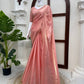Shimmer Silk Saree with Scalloped Hand Work