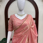 Shimmer Silk Saree with Scalloped Hand Work