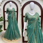 Shimmer Silk Saree with Scalloped Hand Work