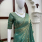 Shimmer Silk Saree with Scalloped Hand Work