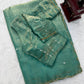 Shimmer Silk Saree with Scalloped Hand Work
