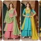Colour Block Chanderi Anarkali Palazzo Set
