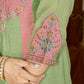 Colour Block Chanderi Anarkali Palazzo Set