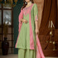 Colour Block Chanderi Anarkali Palazzo Set