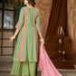 Colour Block Chanderi Anarkali Palazzo Set