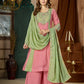 Colour Block Chanderi Anarkali Palazzo Set