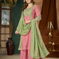 Colour Block Chanderi Anarkali Palazzo Set