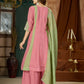 Colour Block Chanderi Anarkali Palazzo Set