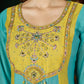 Colour Block Chanderi Anarkali Palazzo Set
