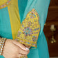 Colour Block Chanderi Anarkali Palazzo Set
