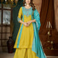 Colour Block Chanderi Anarkali Palazzo Set