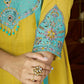 Colour Block Chanderi Anarkali Palazzo Set