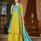 Colour Block Chanderi Anarkali Palazzo Set