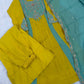 Colour Block Chanderi Anarkali Palazzo Set