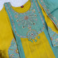 Colour Block Chanderi Anarkali Palazzo Set