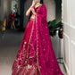Embroidered Natural Silk Lehenga Choli Set with Organza Dupatta