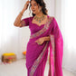 Elegant Embroidered Designer Saree for Festive and Evening Occasions