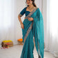 Elegant Embroidered Designer Saree for Festive and Evening Occasions