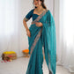Elegant Embroidered Designer Saree for Festive and Evening Occasions