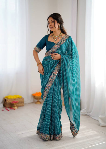 Elegant Embroidered Designer Saree for Festive and Evening Occasions