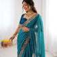 Elegant Embroidered Designer Saree for Festive and Evening Occasions