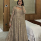 Beige Sequin Anarkali with Palazzo and Dupatta