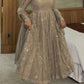 Beige Sequin Anarkali with Palazzo and Dupatta