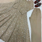 Beige Sequin Anarkali with Palazzo and Dupatta