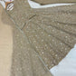 Beige Sequin Anarkali with Palazzo and Dupatta