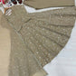 Beige Sequin Anarkali with Palazzo and Dupatta