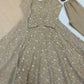 Beige Sequin Anarkali with Palazzo and Dupatta