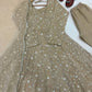 Beige Sequin Anarkali with Palazzo and Dupatta