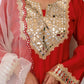 Red Mirror Work Kurta Set with Organza Dupatta