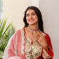 Red Mirror Work Kurta Set with Organza Dupatta