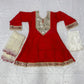 Red Mirror Work Kurta Set with Organza Dupatta