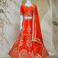 Orange Georgette Lehenga with Zari Embroidery
