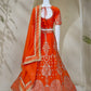 Orange Georgette Lehenga with Zari Embroidery