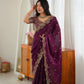 Shimmer Silk Saree with Paisley Cutwork Border