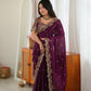 Shimmer Silk Saree with Paisley Cutwork Border