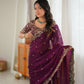Shimmer Silk Saree with Paisley Cutwork Border