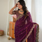 Shimmer Silk Saree with Paisley Cutwork Border
