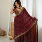 Shimmer Silk Saree with Paisley Cutwork Border
