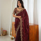 Shimmer Silk Saree with Paisley Cutwork Border