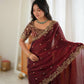 Shimmer Silk Saree with Paisley Cutwork Border