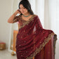 Shimmer Silk Saree with Paisley Cutwork Border